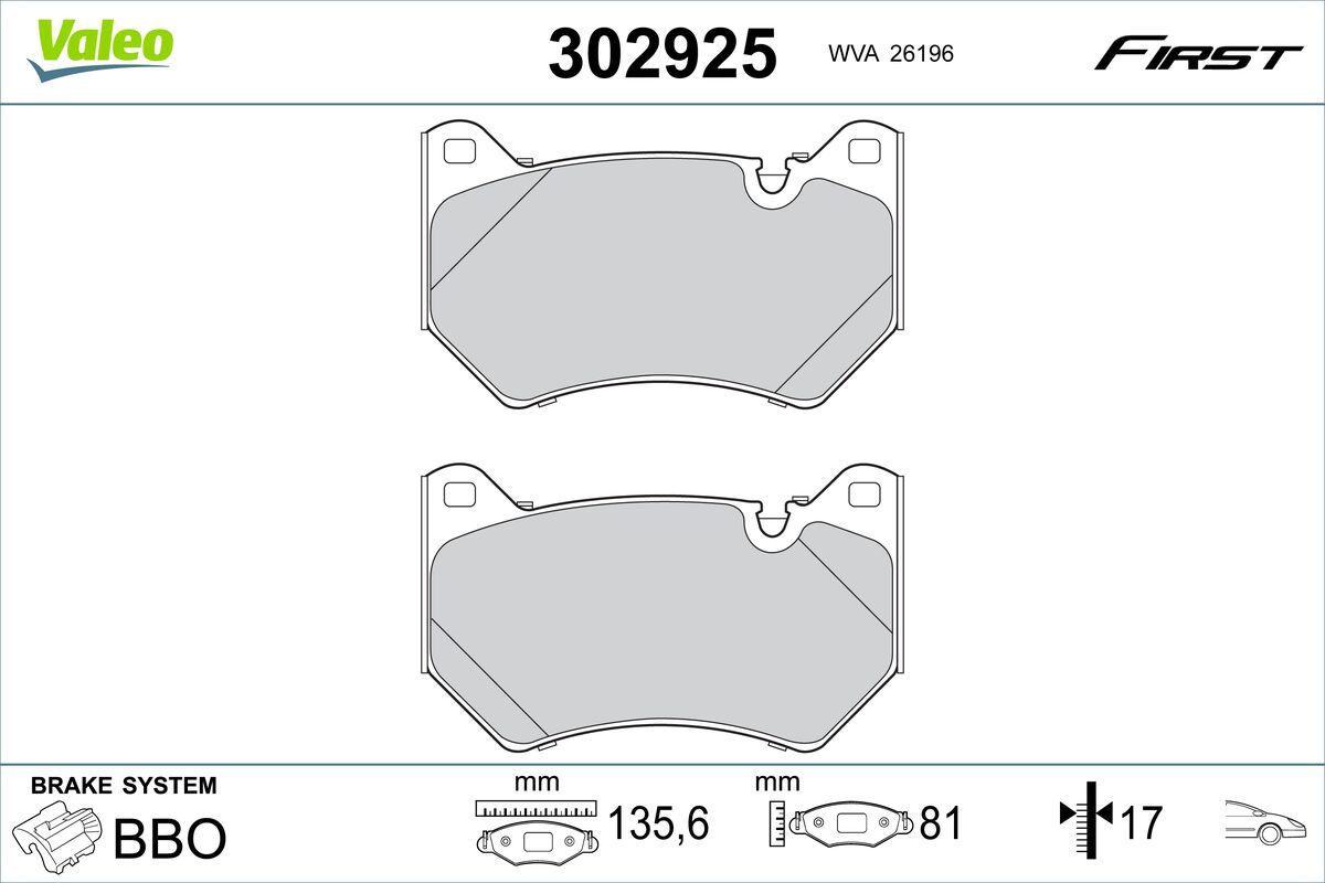 VALEO Fékbetét, mind 302925_VALEO